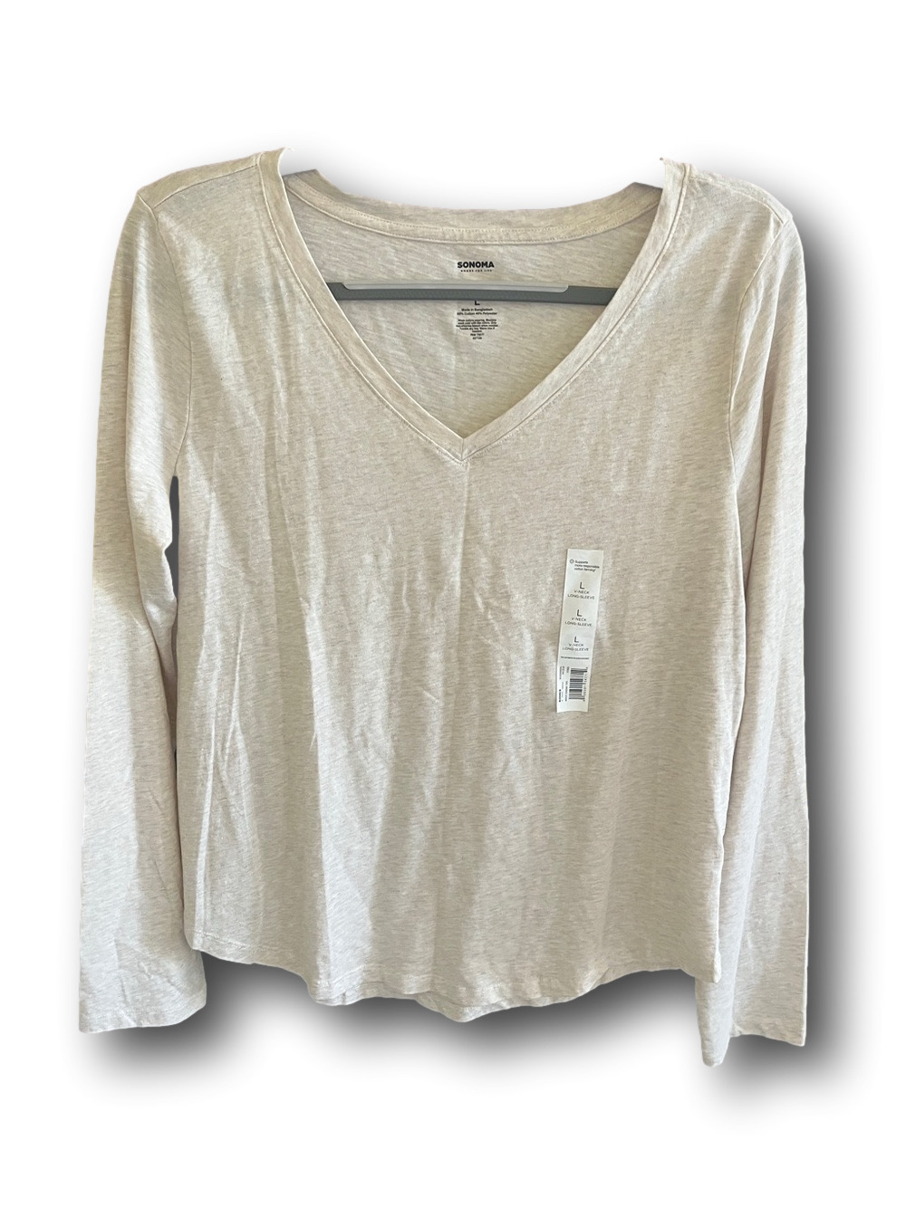 🇺🇸Sonoma Cream V-Neck Long Sleeve Lightweight Top
